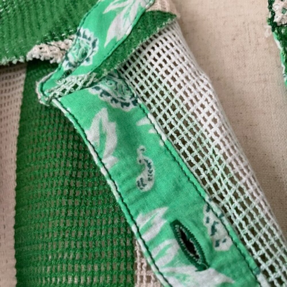 WE THE FREE Del Mar Cabana Button Down Cover Up Shirt Striped Green White Small - Picture 7 of 16